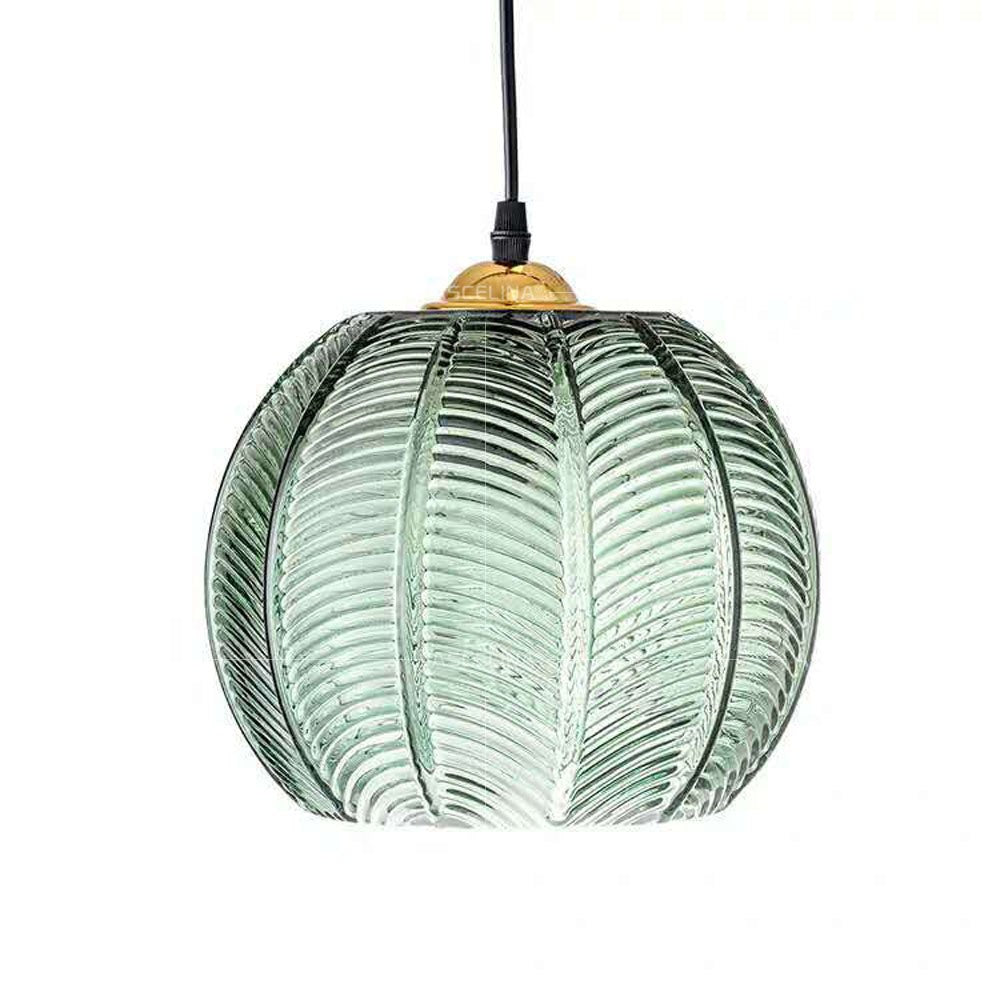 Nordic Ribbed Glass Globe LED Pendant Light