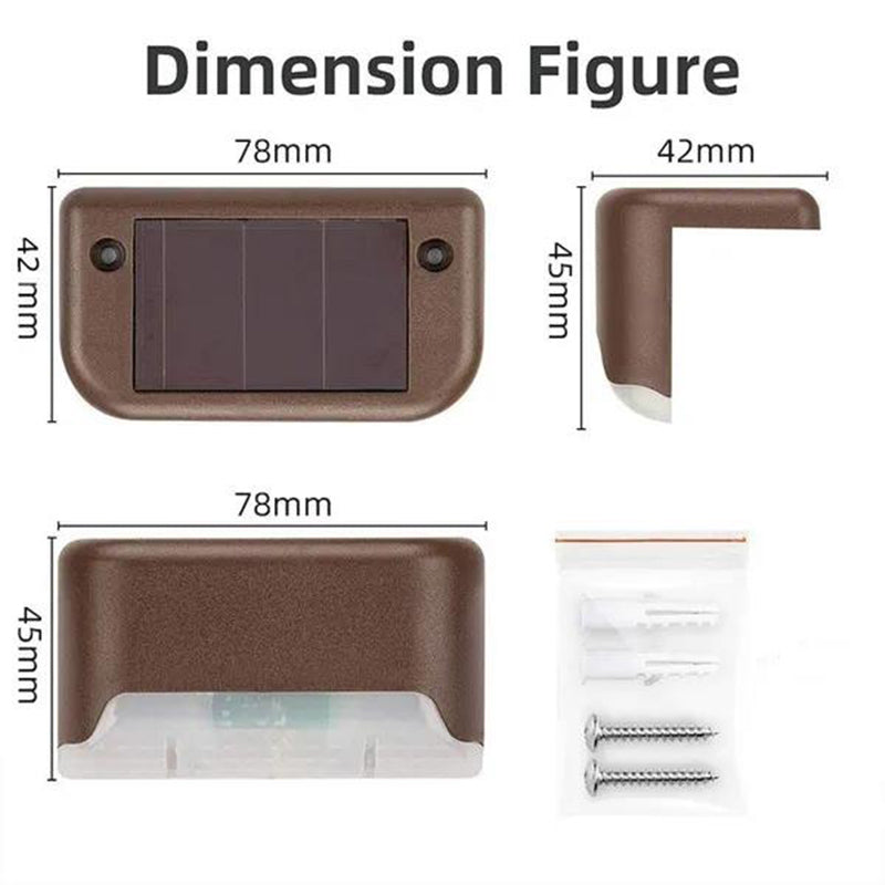 4 Pcs Solar LED Step Light Decoration