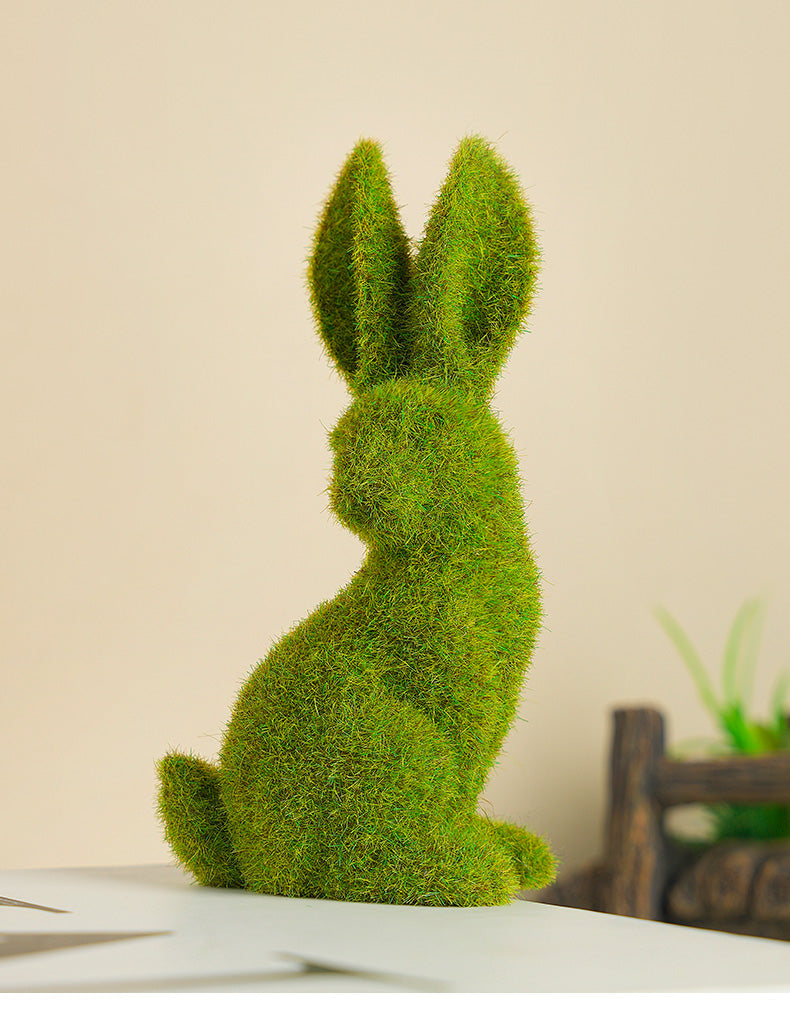 Cute Grass Bunny Modern Sculpture