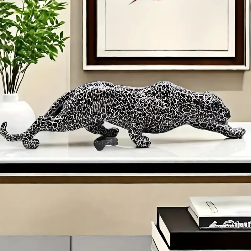Black Jaguar Modern Statue