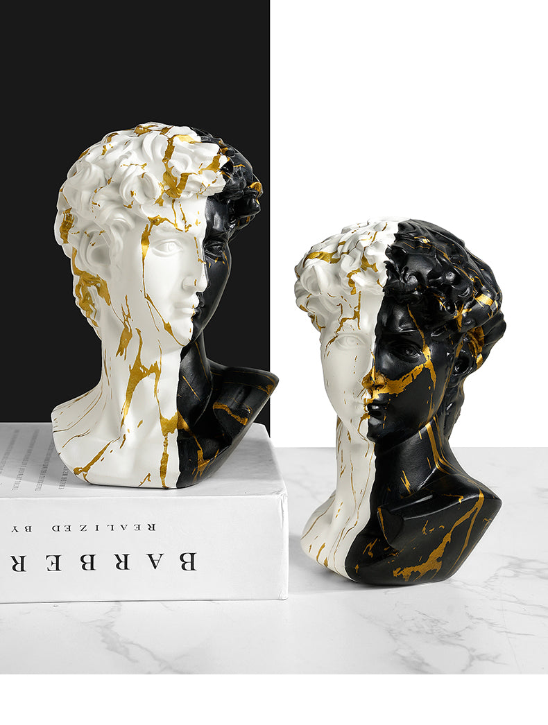 Dual Tone Modern David Bust Sculpture