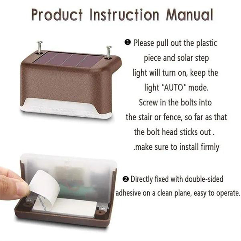 4 Pcs Solar LED Step Light Decoration