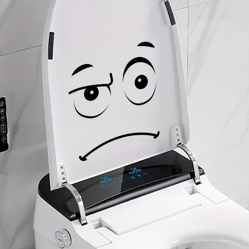 Unimpressed Face Toilet Lid Sticker