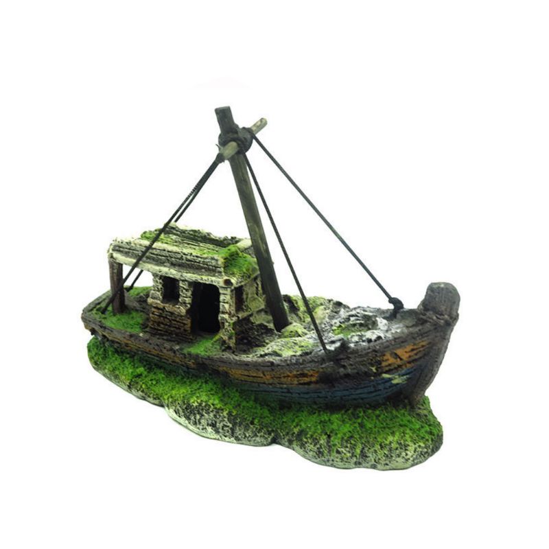 Sunken Shipwreck Cabin Aquarium Ornament