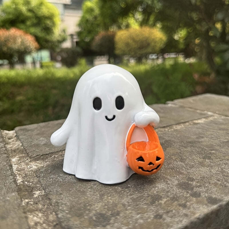 Cute Ghost Jack-o'-Lantern Statue