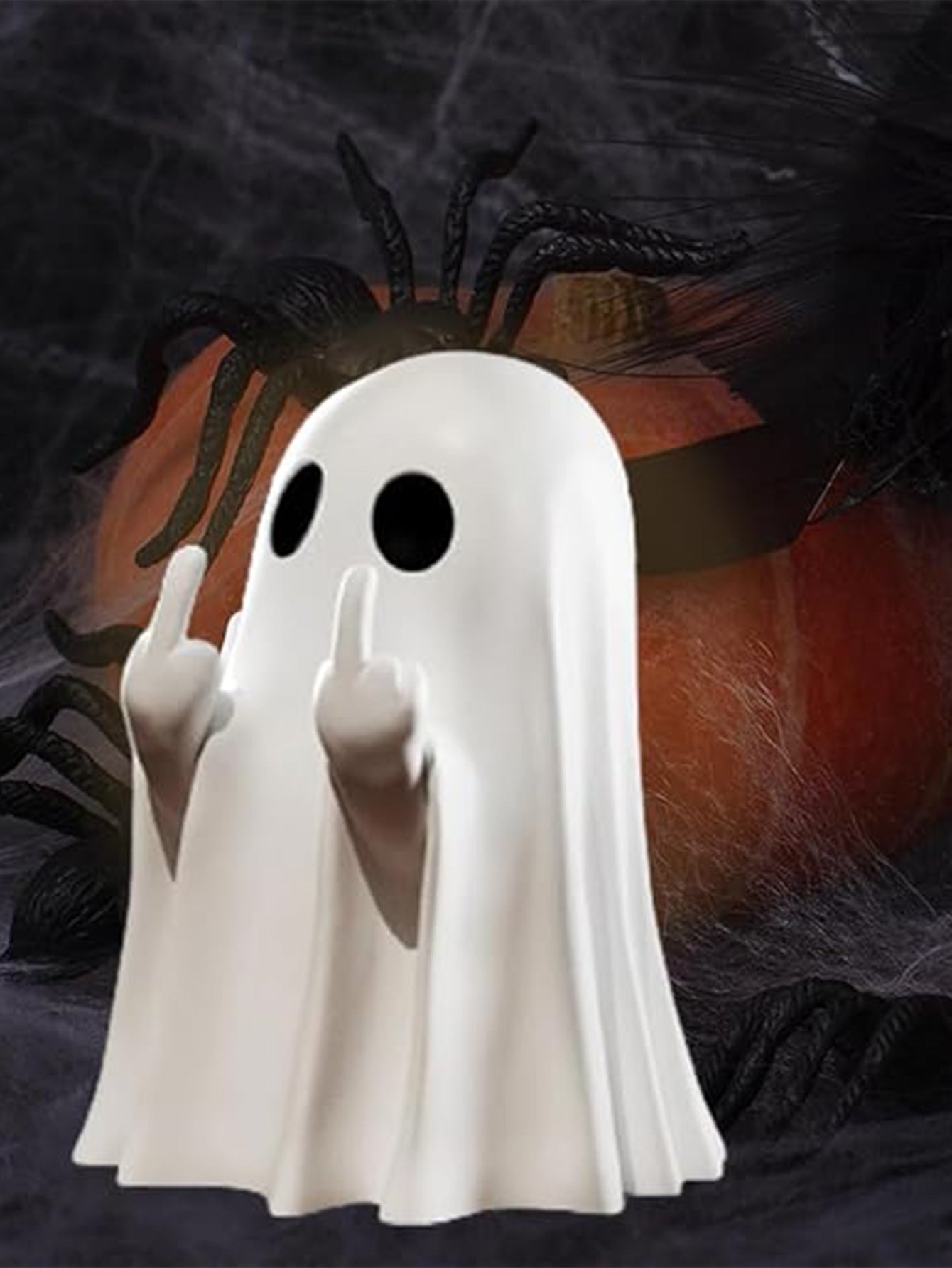 Cute Middle Finger Ghost Statue