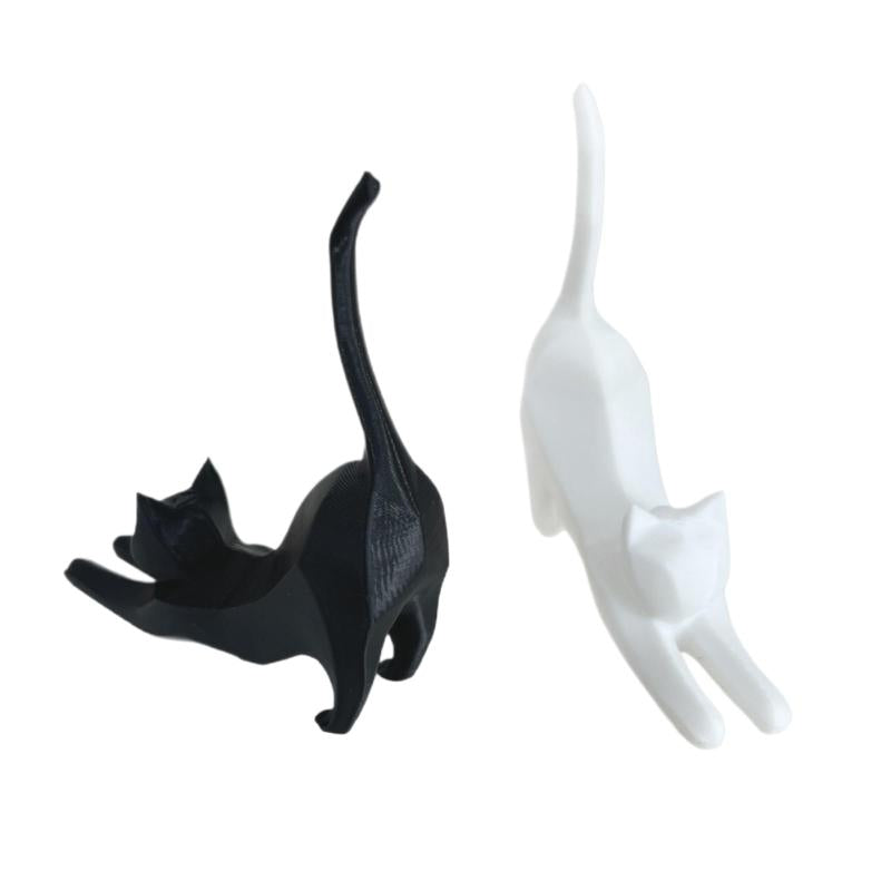 Nordic Geometric Stretching Cat Shelf Sculpture