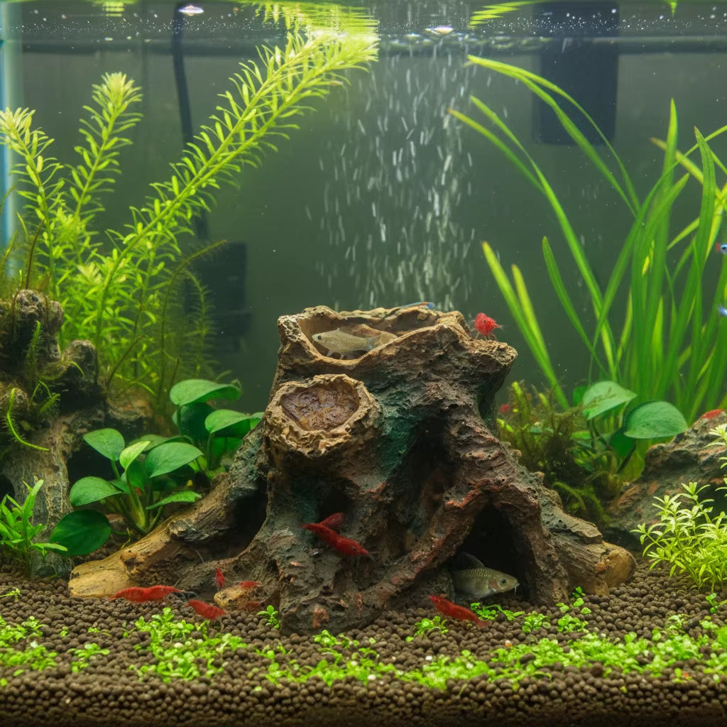 Hollow Tree Trunk Aquarium Ornament