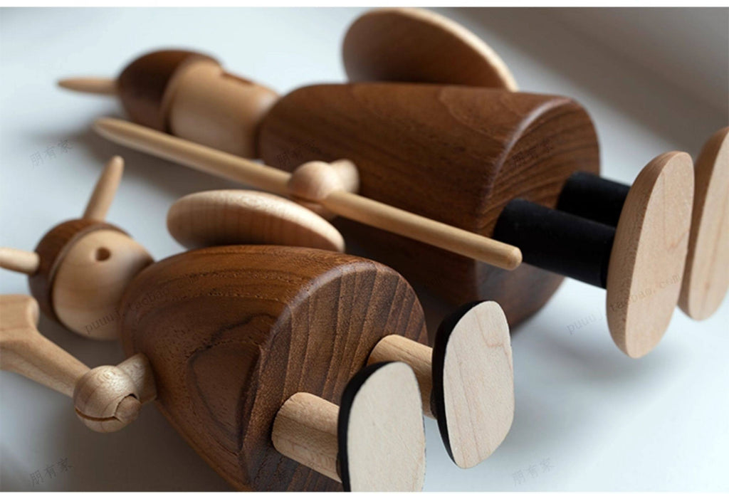 Cute Nordic Wooden Viking Figurines