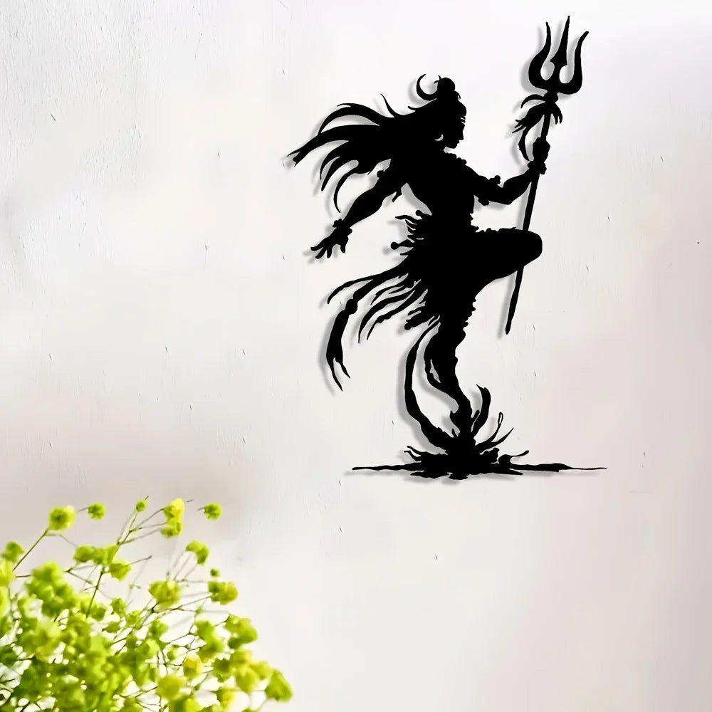 Shiva Nataraja Silhouette Metal Wall Art