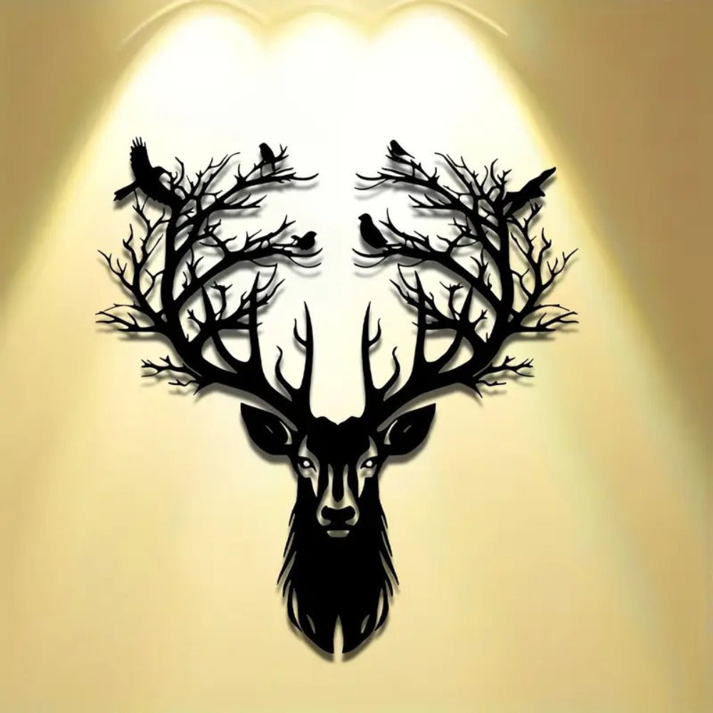 Forest Stag Silhouette Wall Art