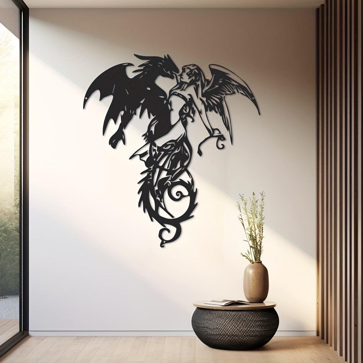 Warrior Dragon Metal Wall Art