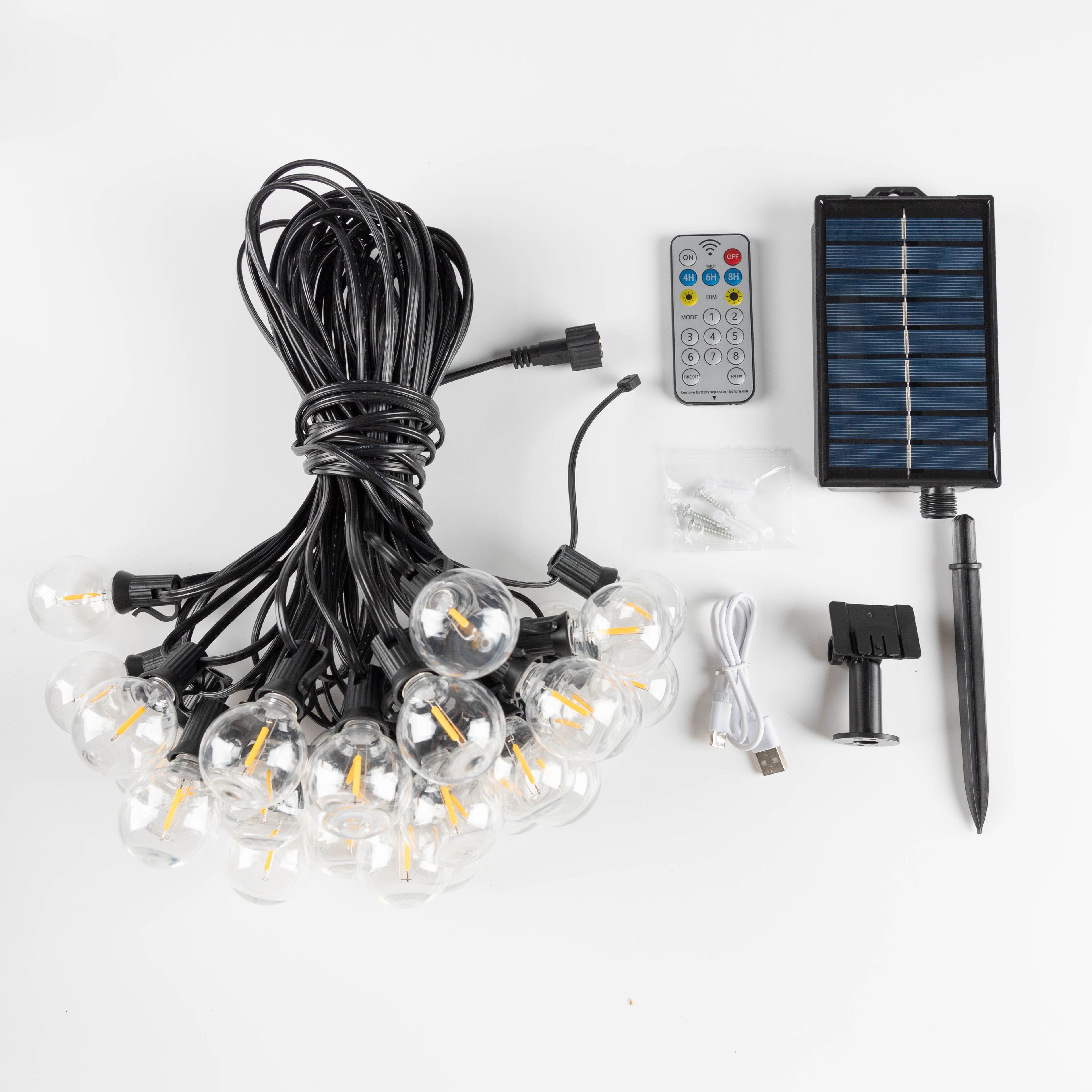 Solar Outdoor String Bulb Lights Decoration