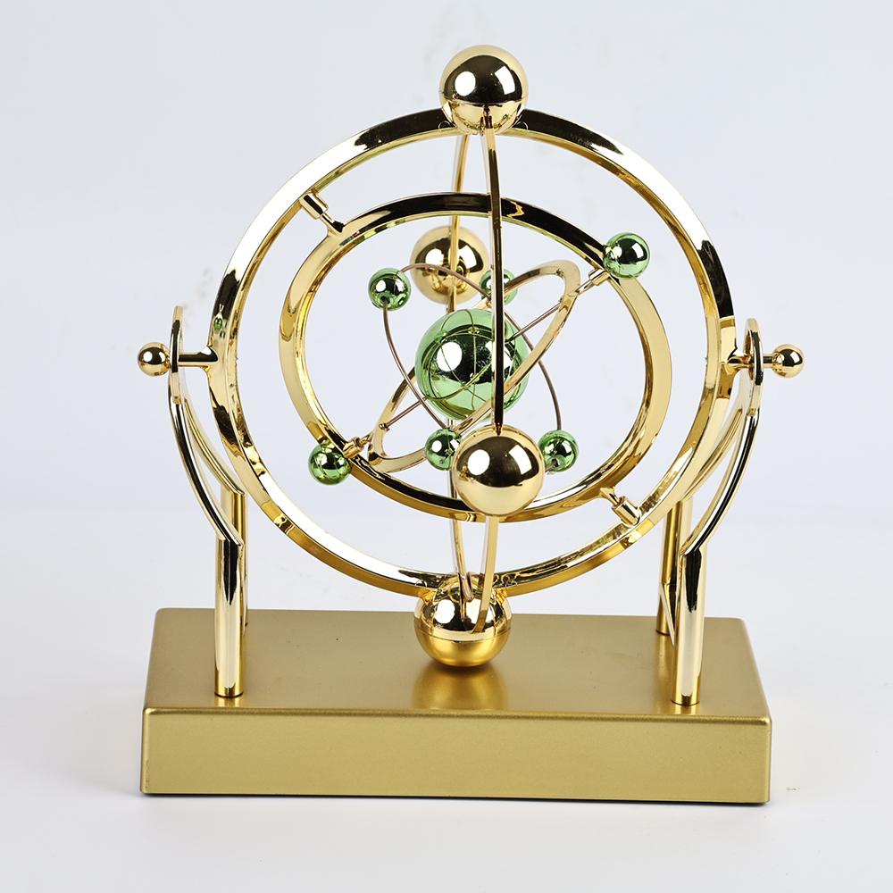 Golden Gyroscopic Orbit Sculpture Decoration