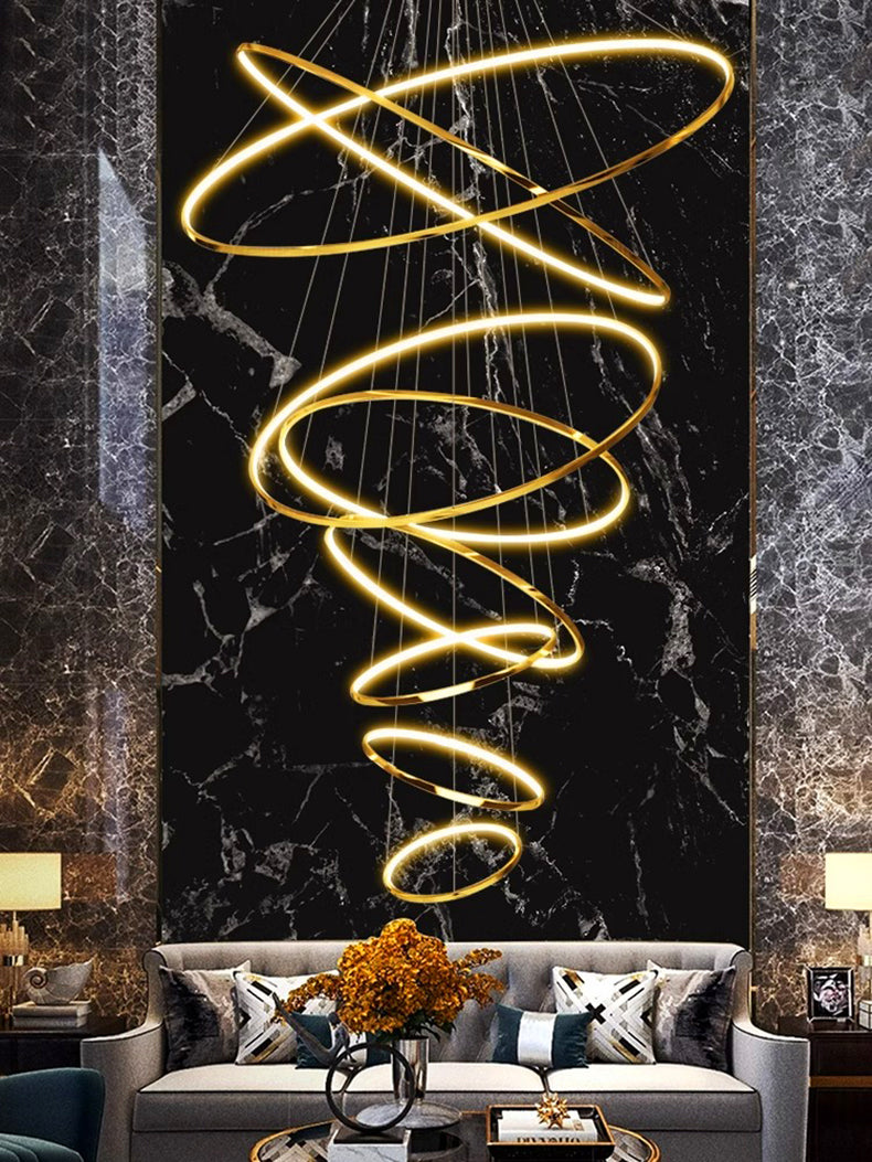 Nordic Multi-Ring Spiral LED Chandelier