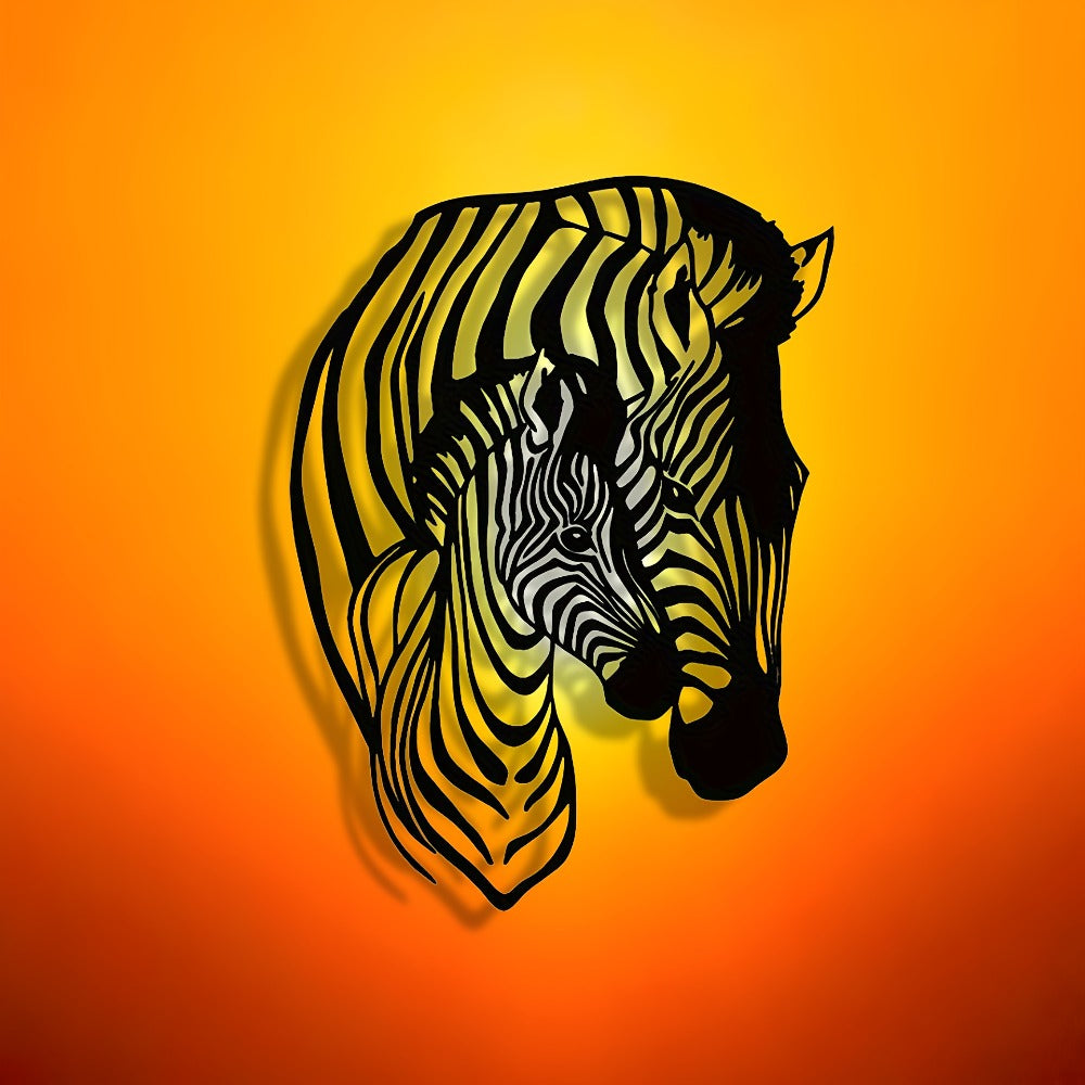 Zebra Family Metal Wall Art