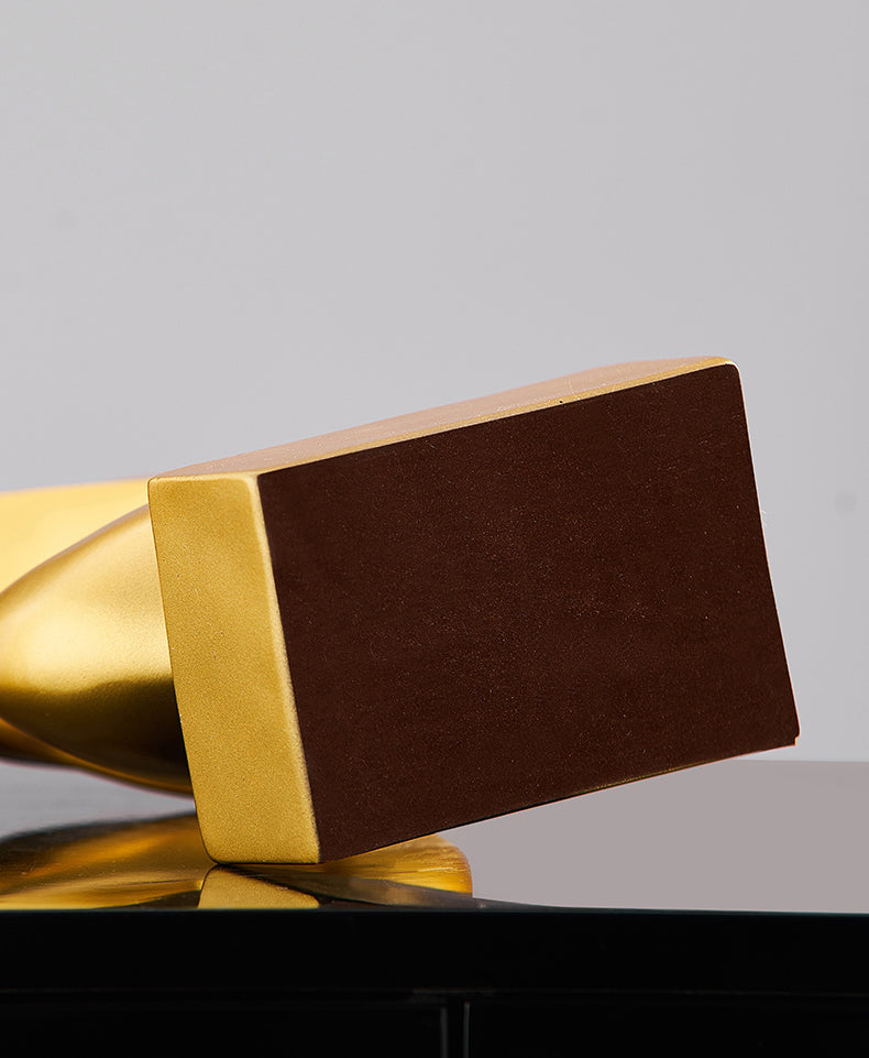 Modern Golden Flame Sculpture