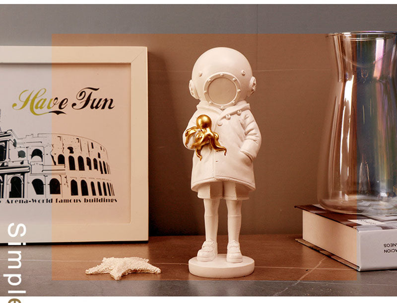 Underwater Girl & Pet Statue