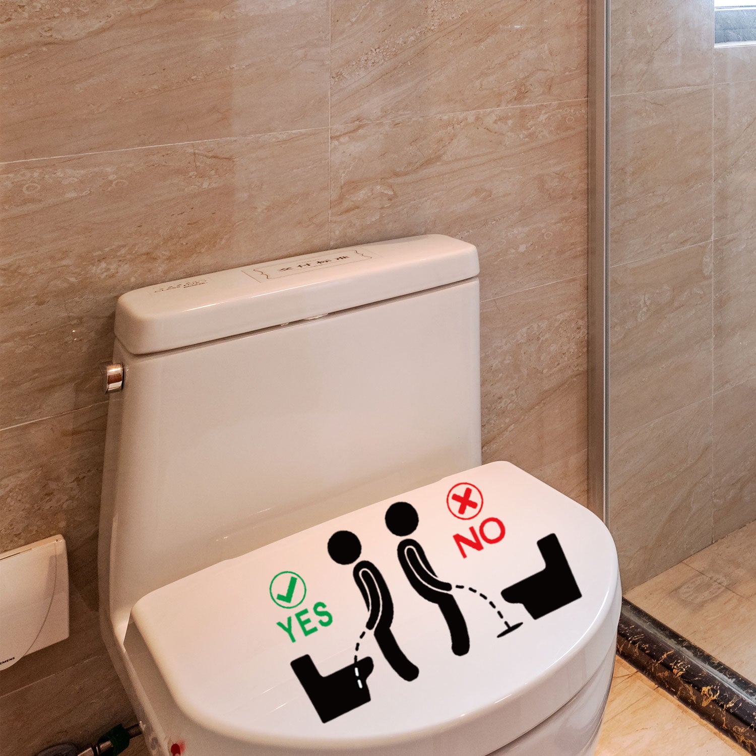 Toilet Seat Etiquette Instruction Sticker