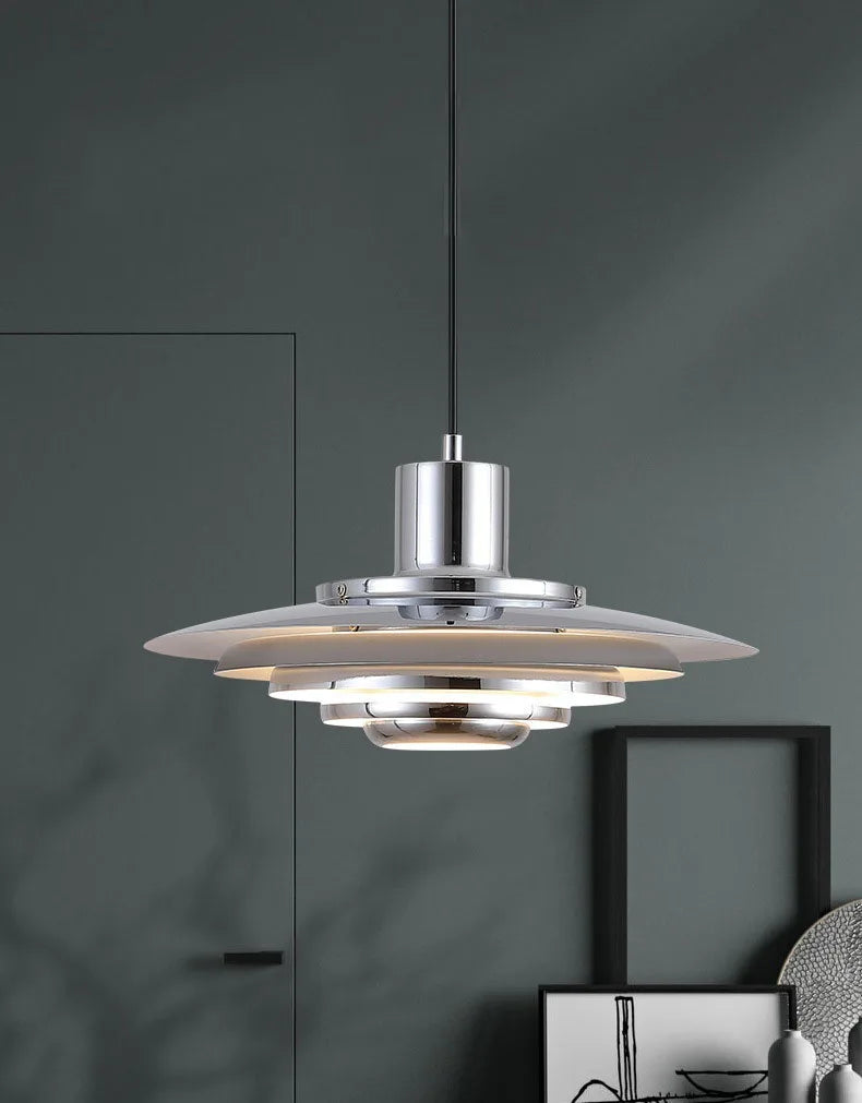 Nordic Layered Chrome LED Pendant Light