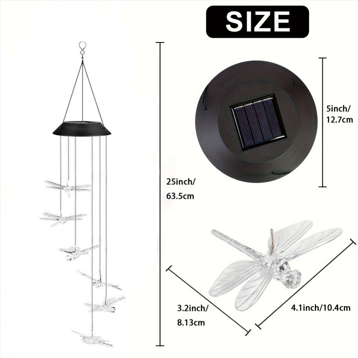 Dragonfly Solar LED Wind Chime Decoration