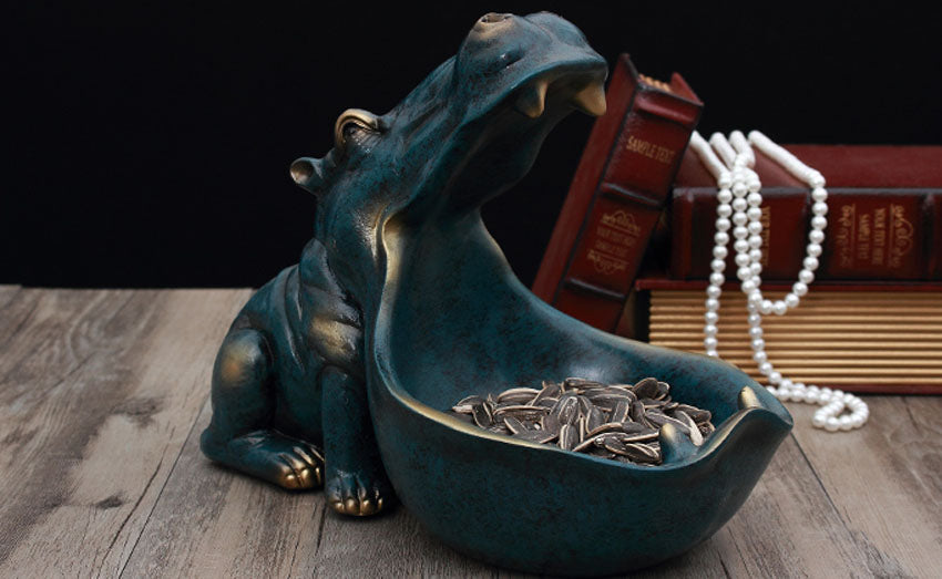 Cute Hippo Tray Sculpture