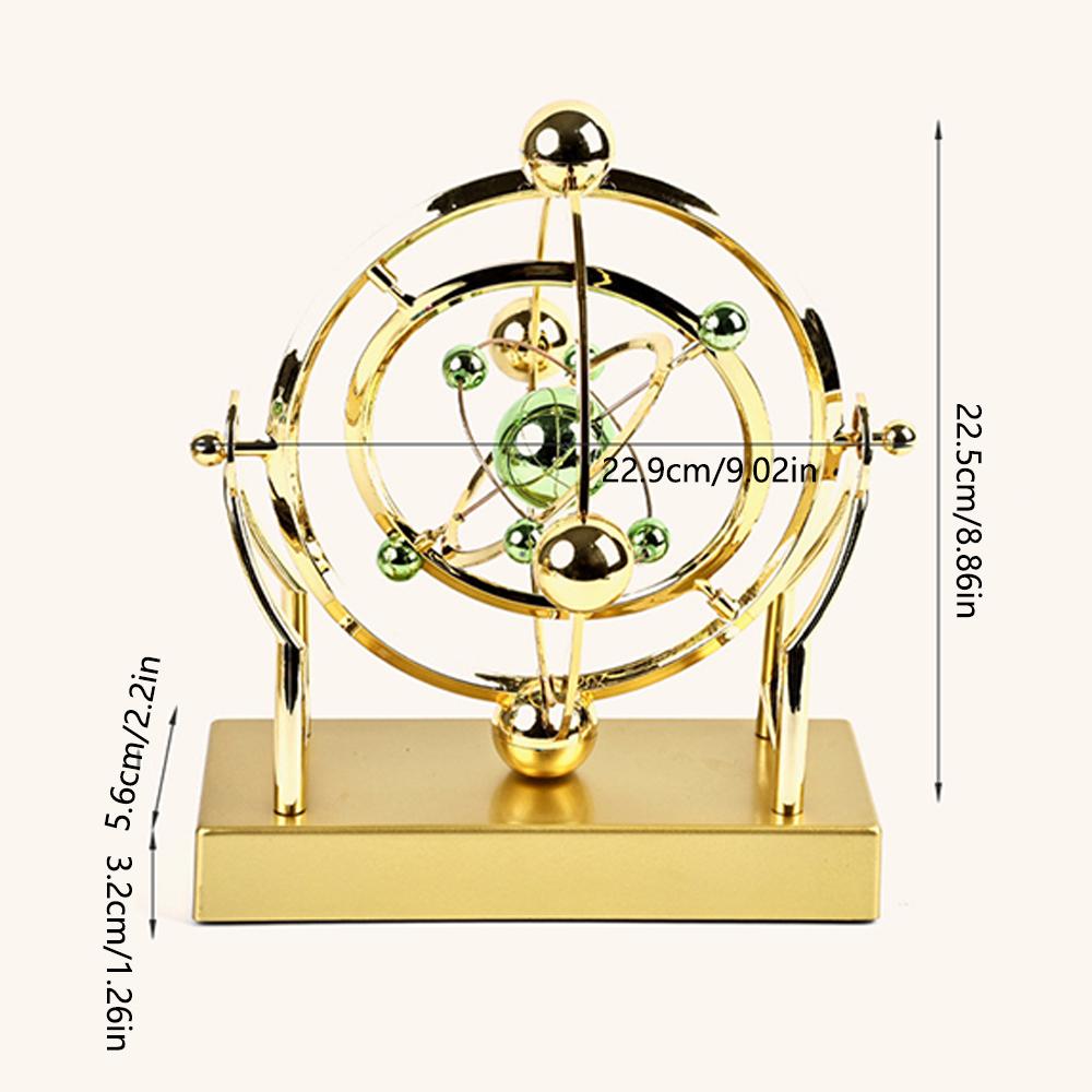Golden Gyroscopic Orbit Sculpture Decoration