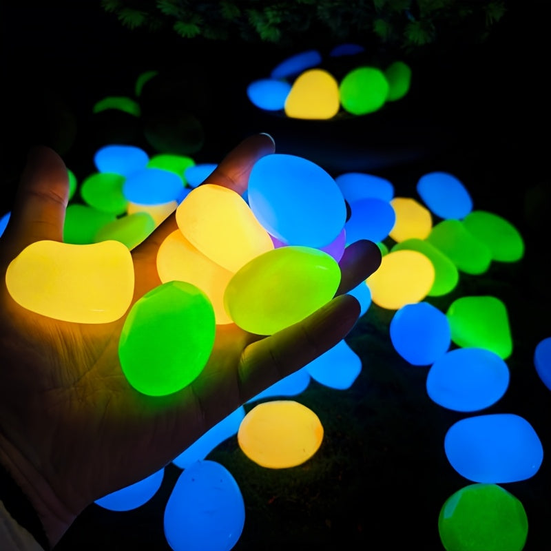 20PCS Large Glow Pebbles Garden Decoration