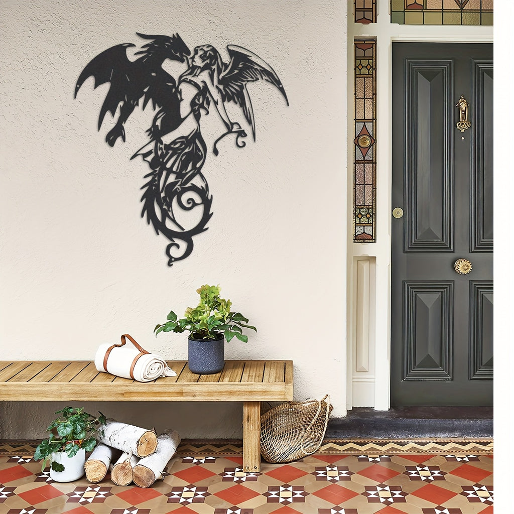 Warrior Dragon Metal Wall Art