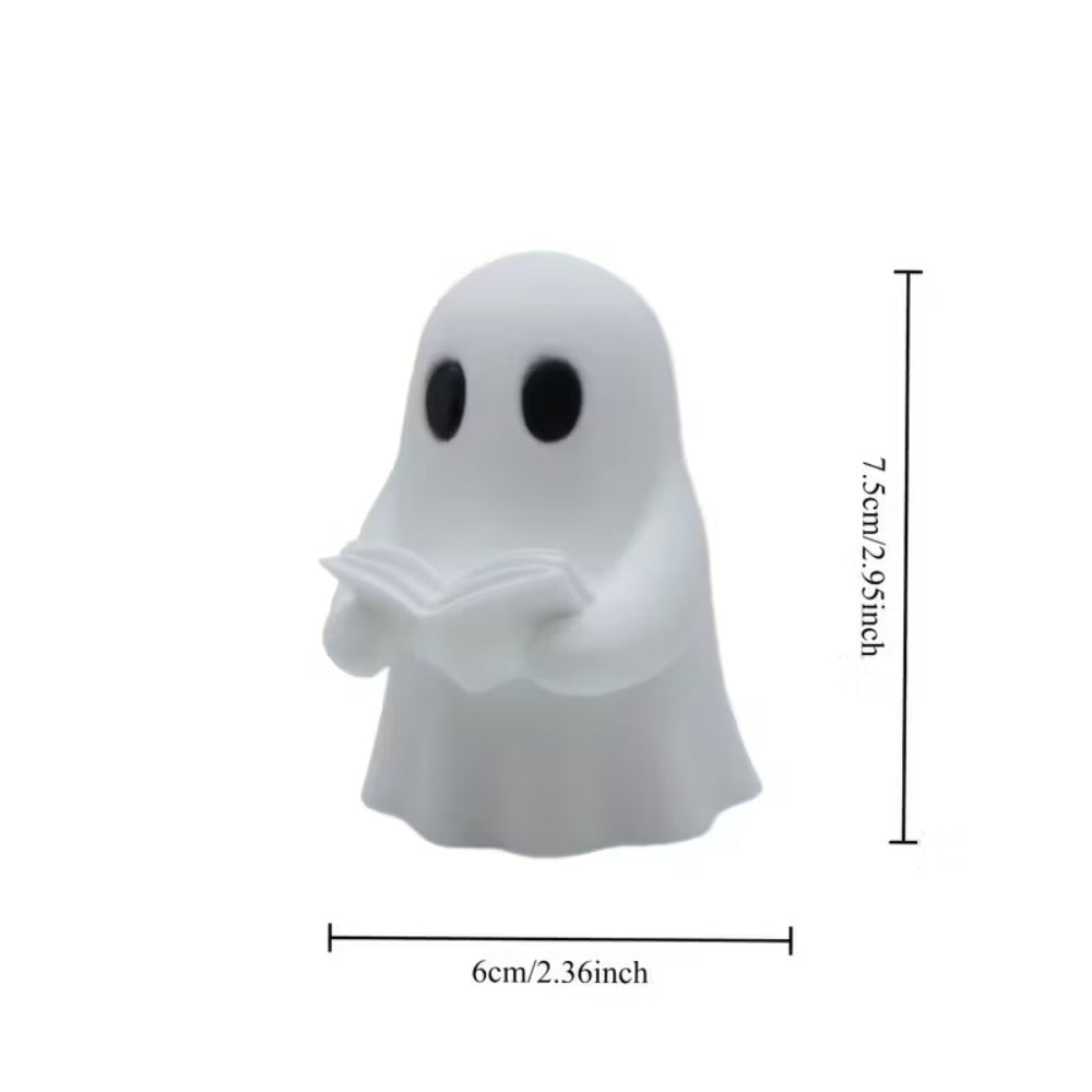 Cute Reading Ghost Statue