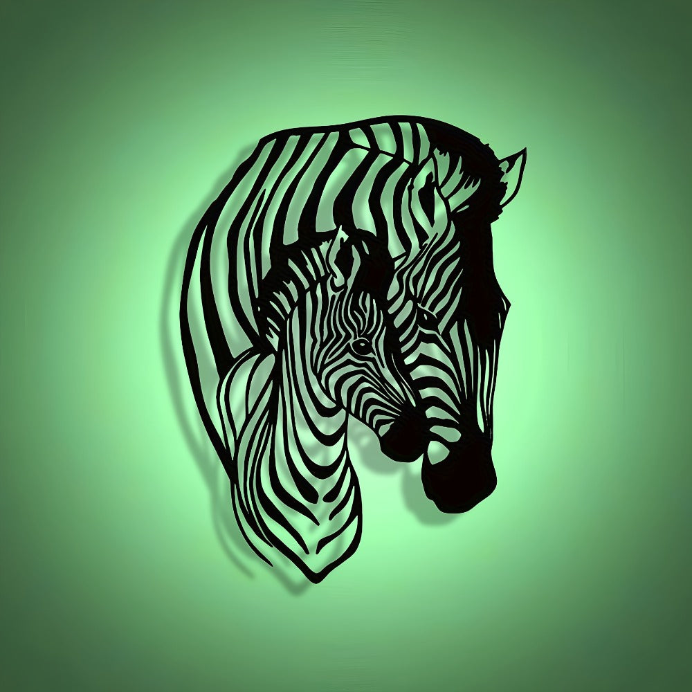 Zebra Family Metal Wall Art