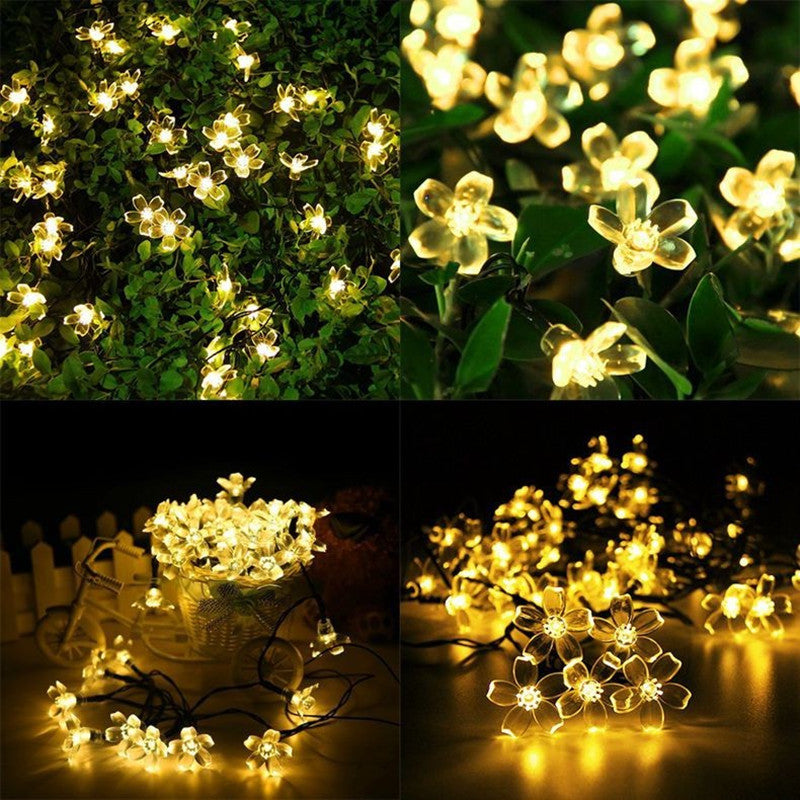Solar Colorful Flower String Garden Light Decoration
