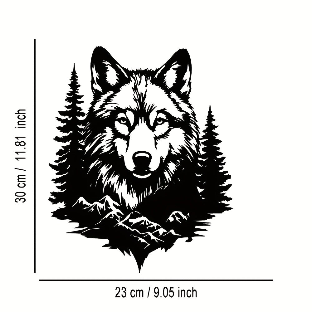 Wolf Mountain Forest Metal Wall Art