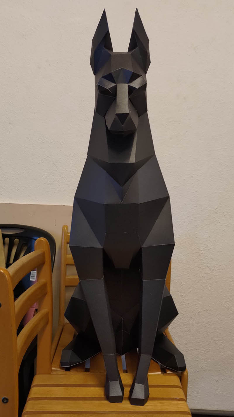 Nordic Geometric Dobermann Statue