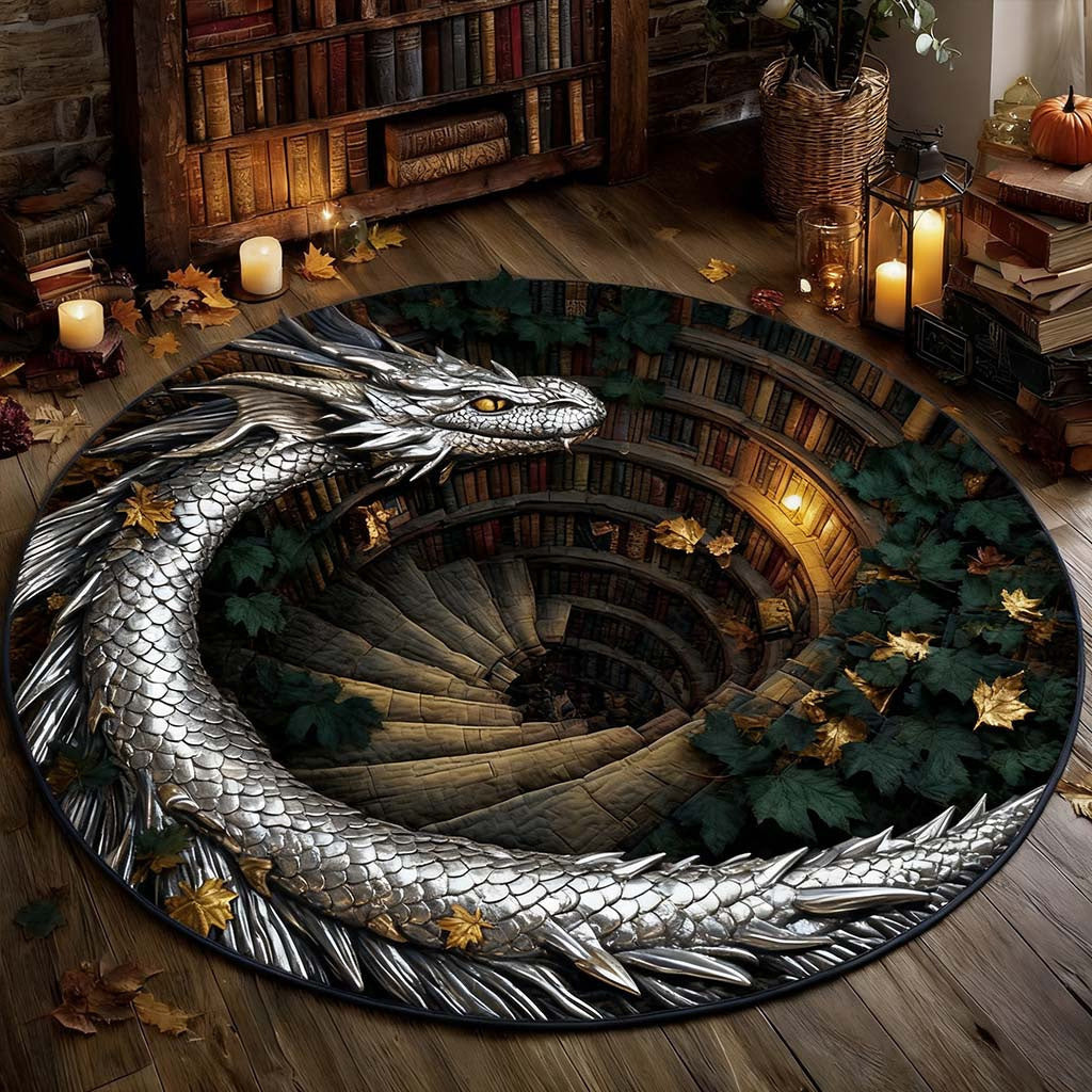 Fire & Ice Dragon 3D Optical Effect Rug