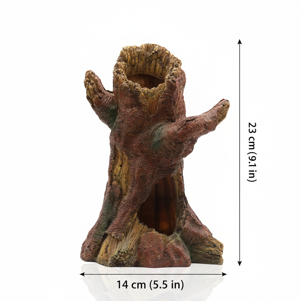 Hollow Tree Trunk Aquarium Ornament