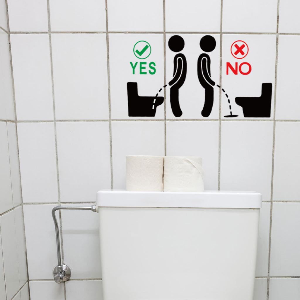 Toilet Seat Etiquette Instruction Sticker