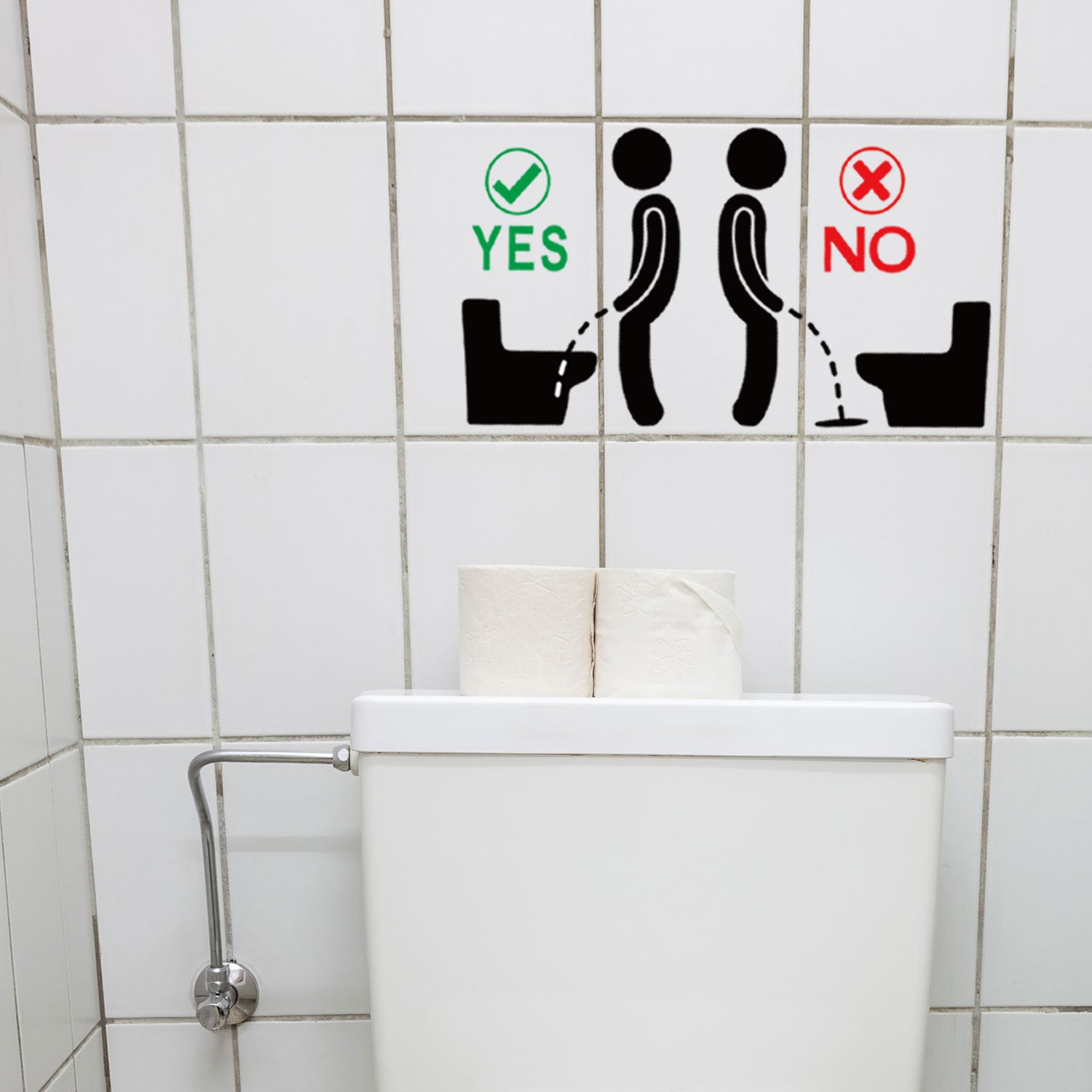Toilet Seat Etiquette Instruction Sticker