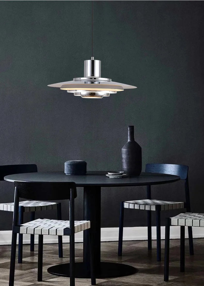 Nordic Layered Chrome LED Pendant Light