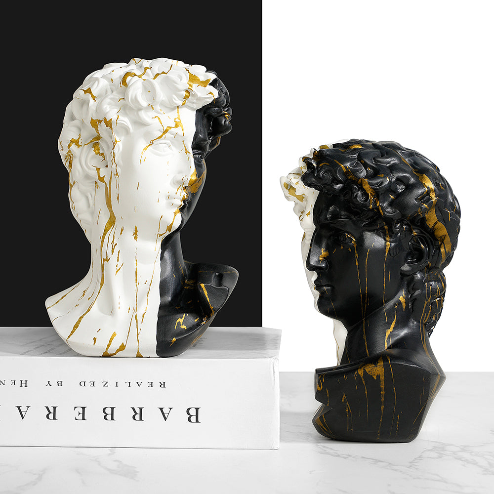 Dual Tone Modern David Bust Sculpture