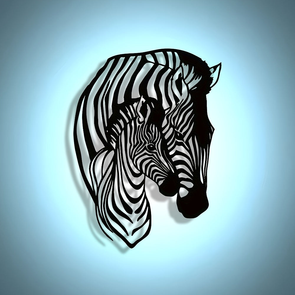 Zebra Family Metal Wall Art