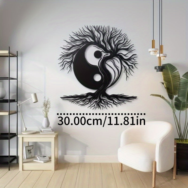 Tree of Life Yin Yang Metal Wall Art