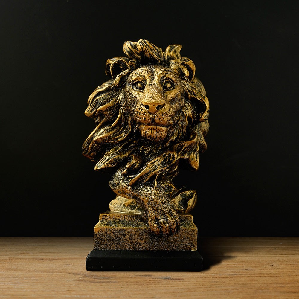 Majestic Lion Bust Statue
