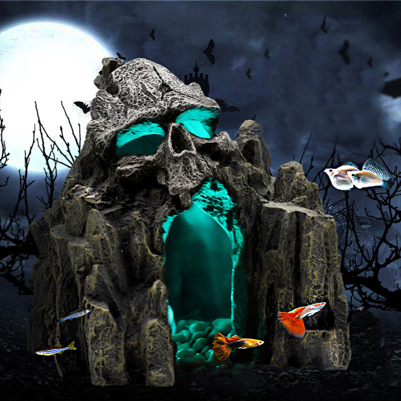 Skull Cave Escape Aquarium Ornament