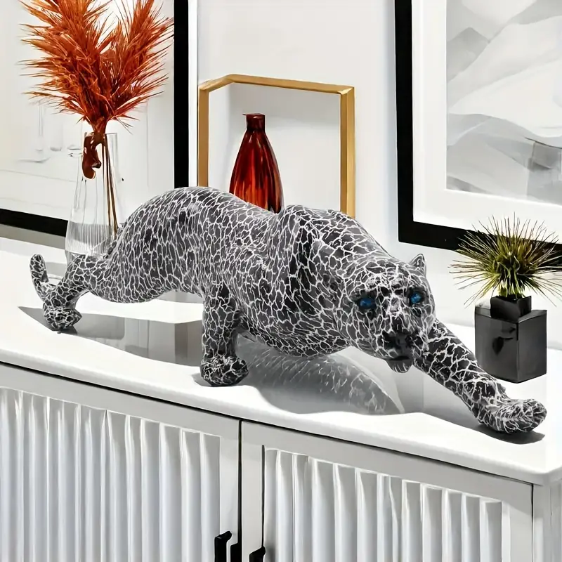 Black Jaguar Modern Statue