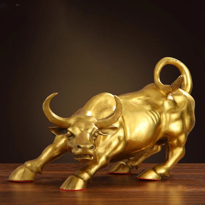 Luxury Pure Copper Wall Street Bull Statue