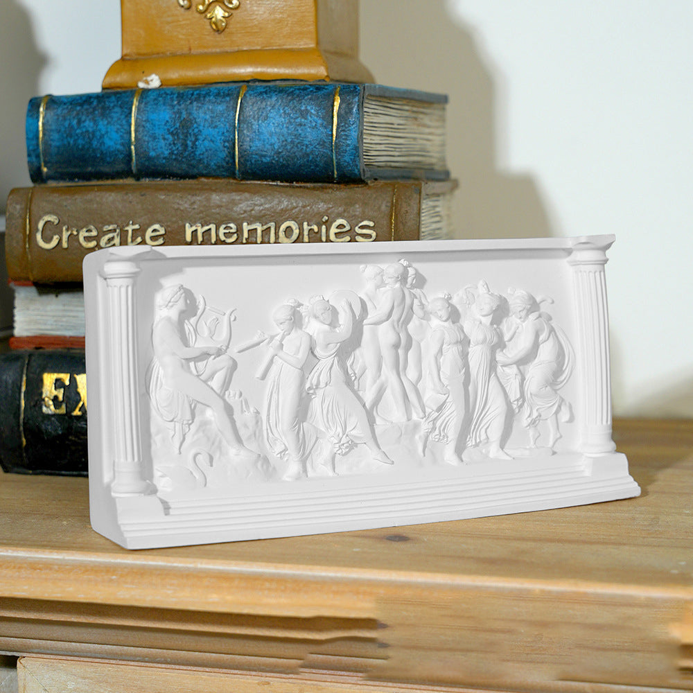 Antique Apollo & Priestesses Relief Sculpture