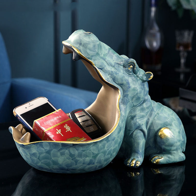 Cute Hippo Tray Sculpture