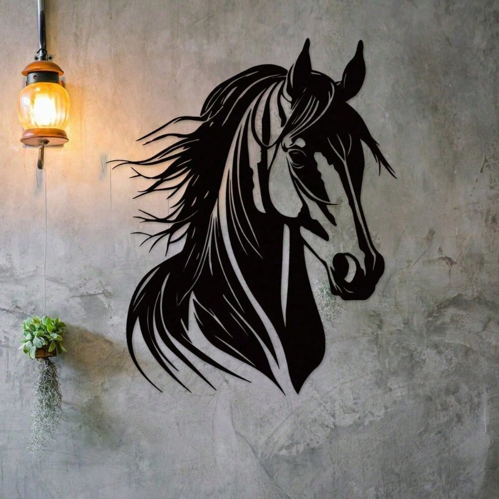 Determined Horse Head Metal Wall Art