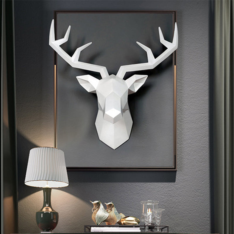 Nordic Geometric Deer Head Wall Sculpture